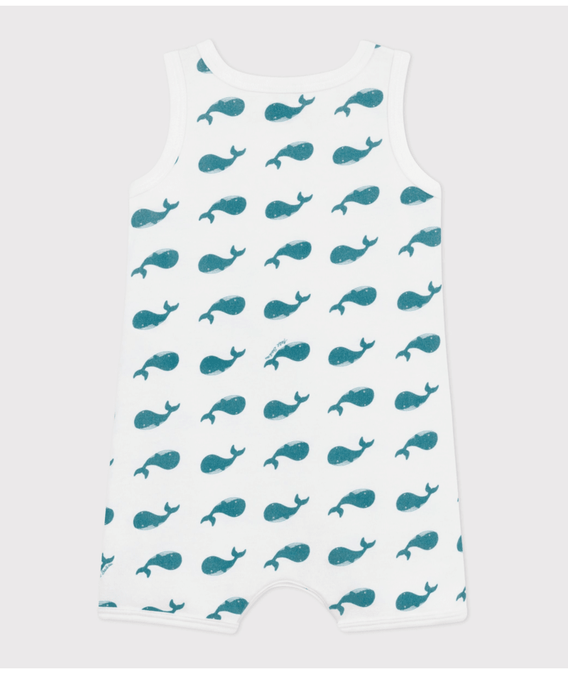 Tutina per neonati Petit Bateau bianco con stampa grafica all - over - Rubino Kids