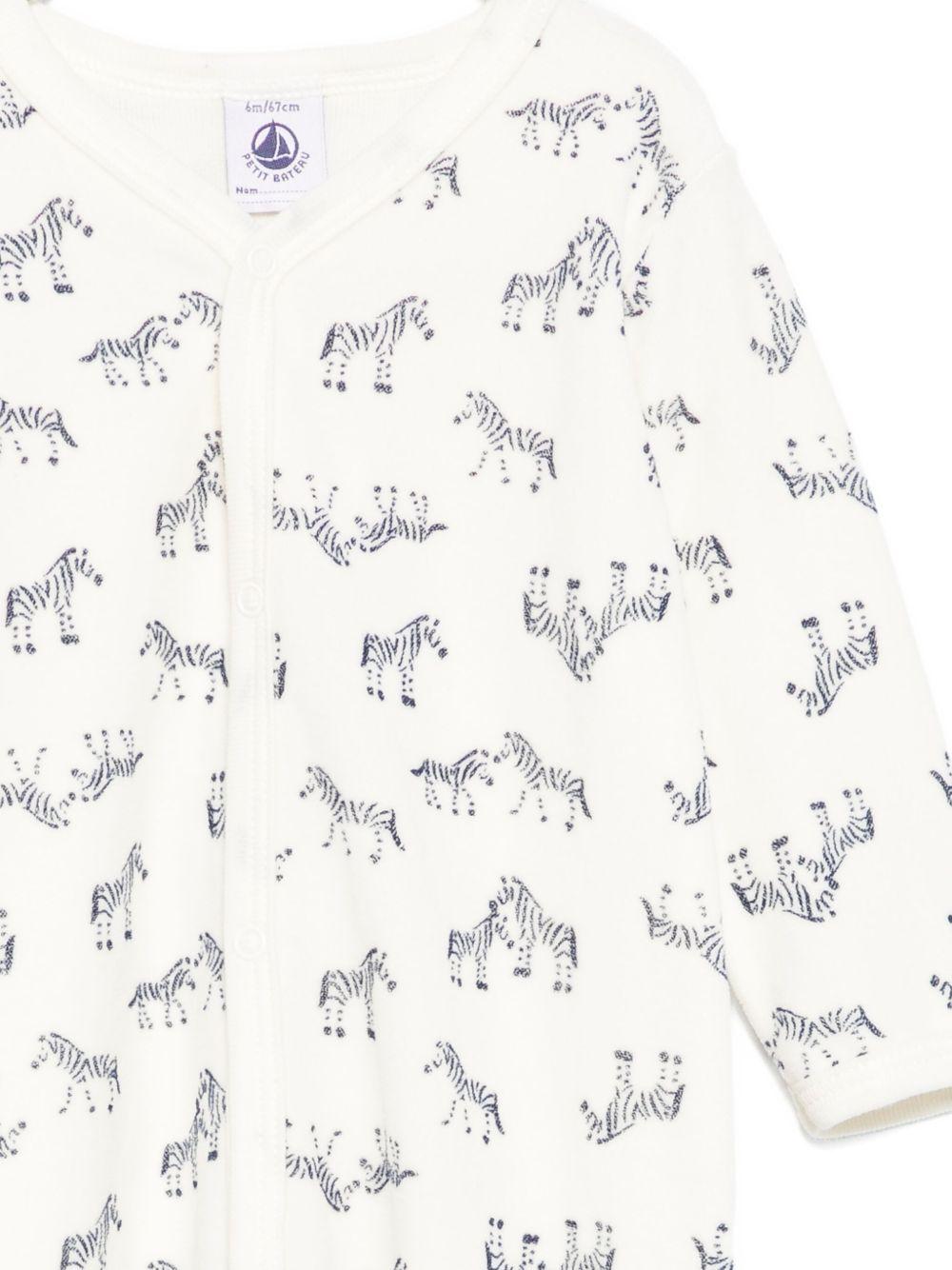 Tutina per neonati Petit Bateau bianco con stampa zebra - Rubino Kids