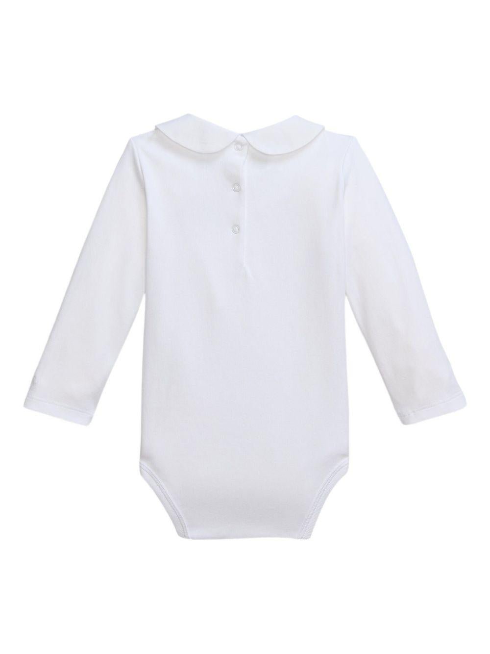 Tutina per neonati Polo Ralph Lauren Kids bianca con colletto Peter Pan - Rubino Kids