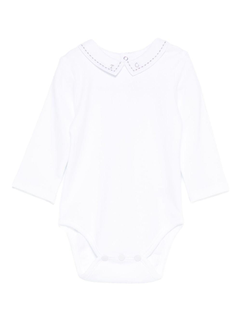 Tutina per neonati Tartine Et Chocolat bianca con colletto alla Peter Pan - Rubino Kids