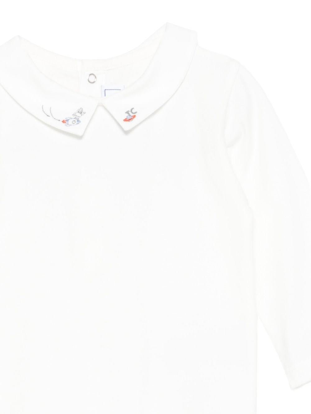 Tutina per neonati Tartine Et Chocolat bianca con dettaglio ricamato - Rubino Kids