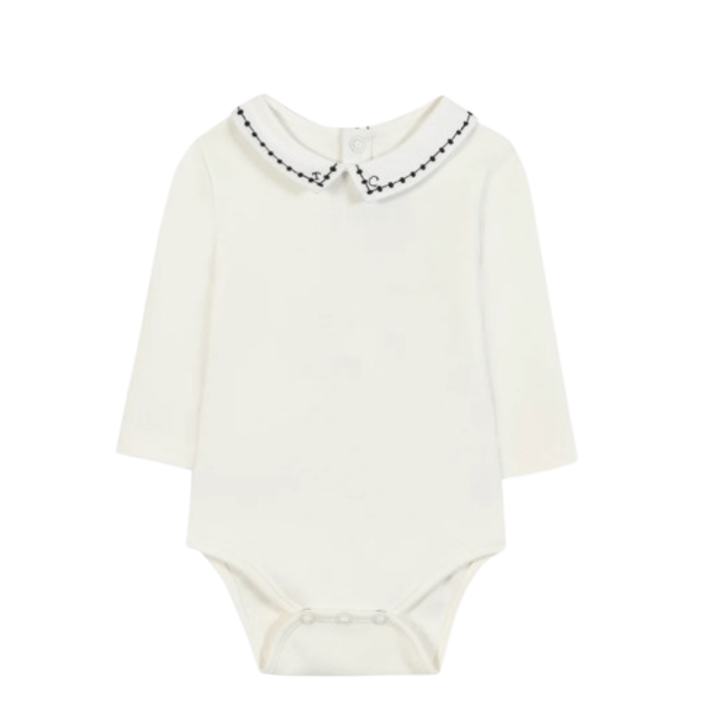 Tutina per neonati Tartine Et Chocolat bianca con logo ricamato - Rubino Kids