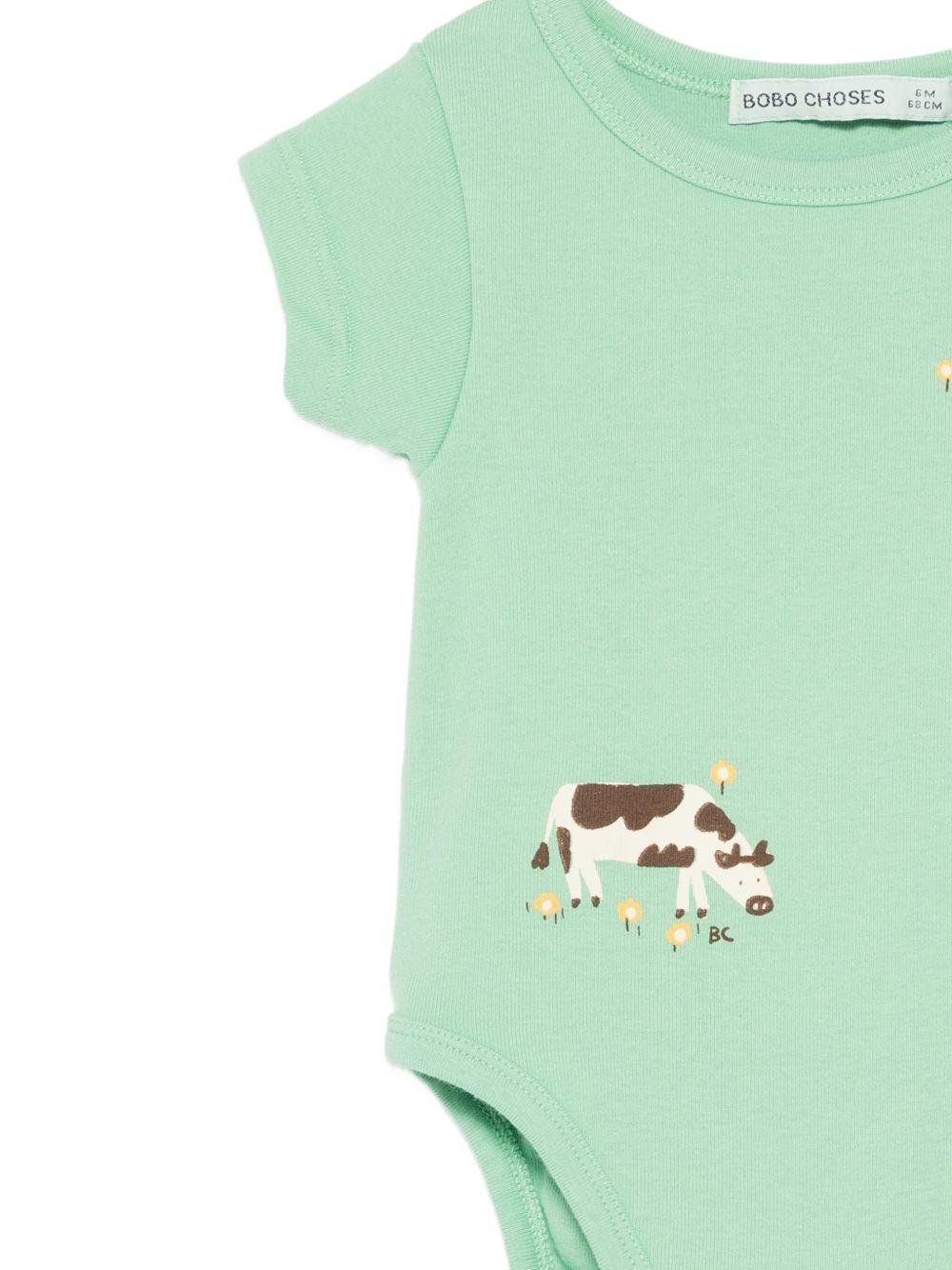 Tutina per neonato Bobo Choches verde con stampa Farm Adventure - Rubino Kids