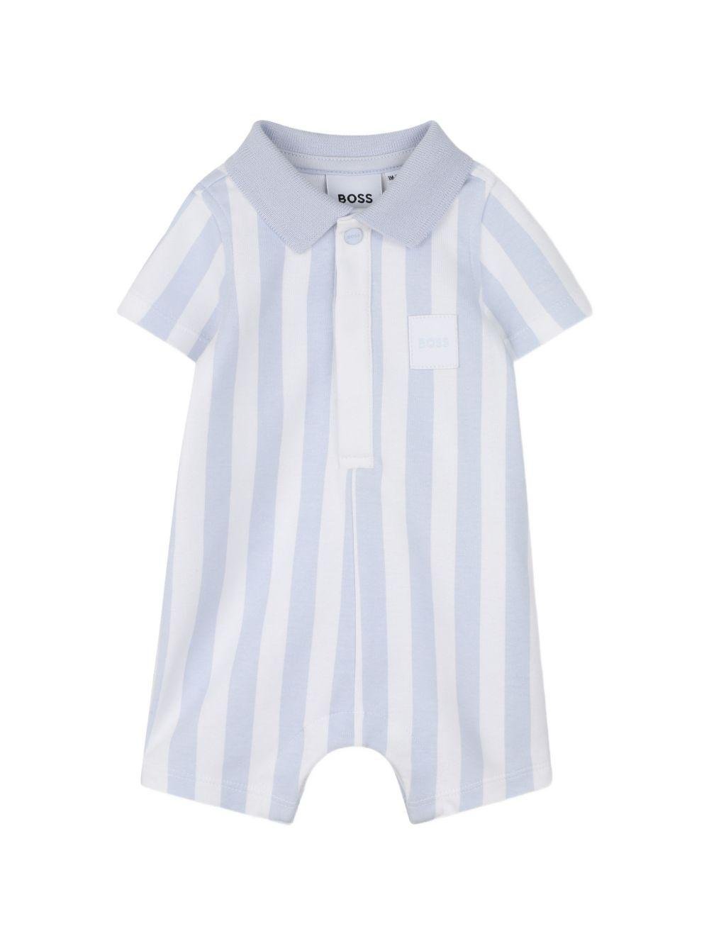 Tutina per neonato Boss Kids azzurra con motivo a righe verticali - Rubino Kids