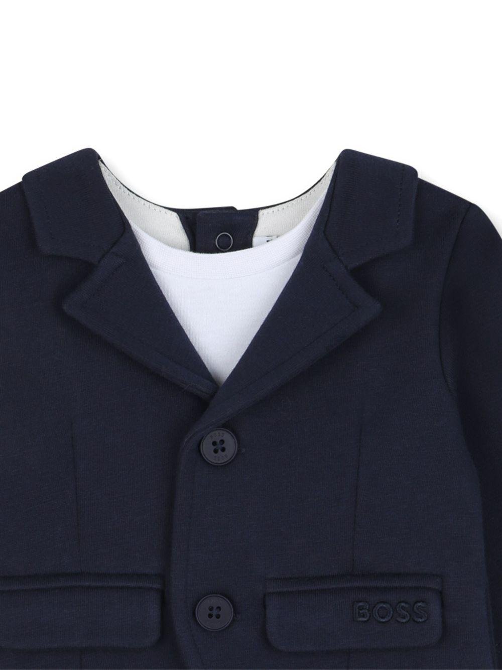 Tutina per neonato Boss Kids blu con modello blazer con bottoni - Rubino Kids