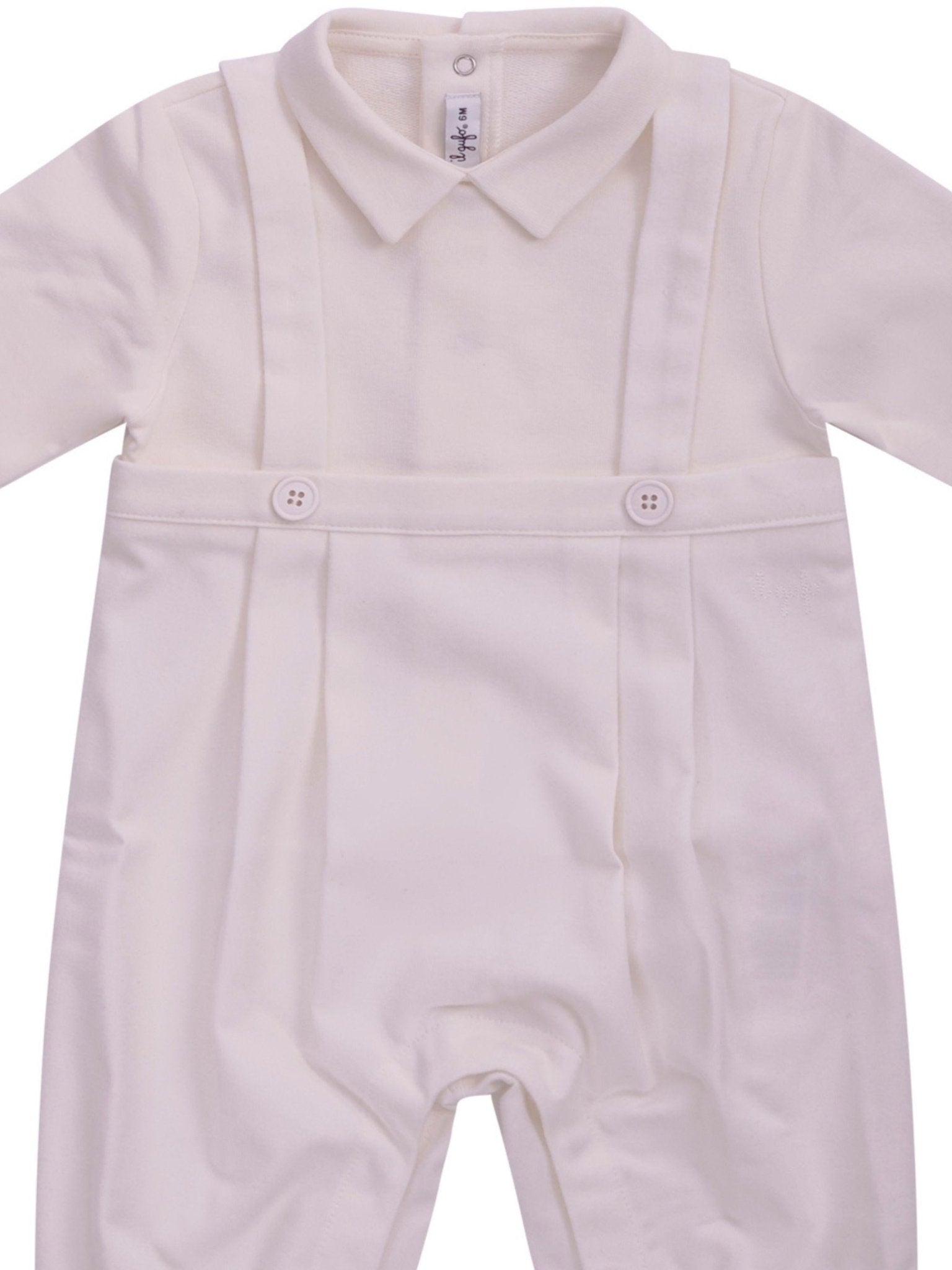 Tutina per neonato Il Gufo bianca con colletto classico - Rubino Kids