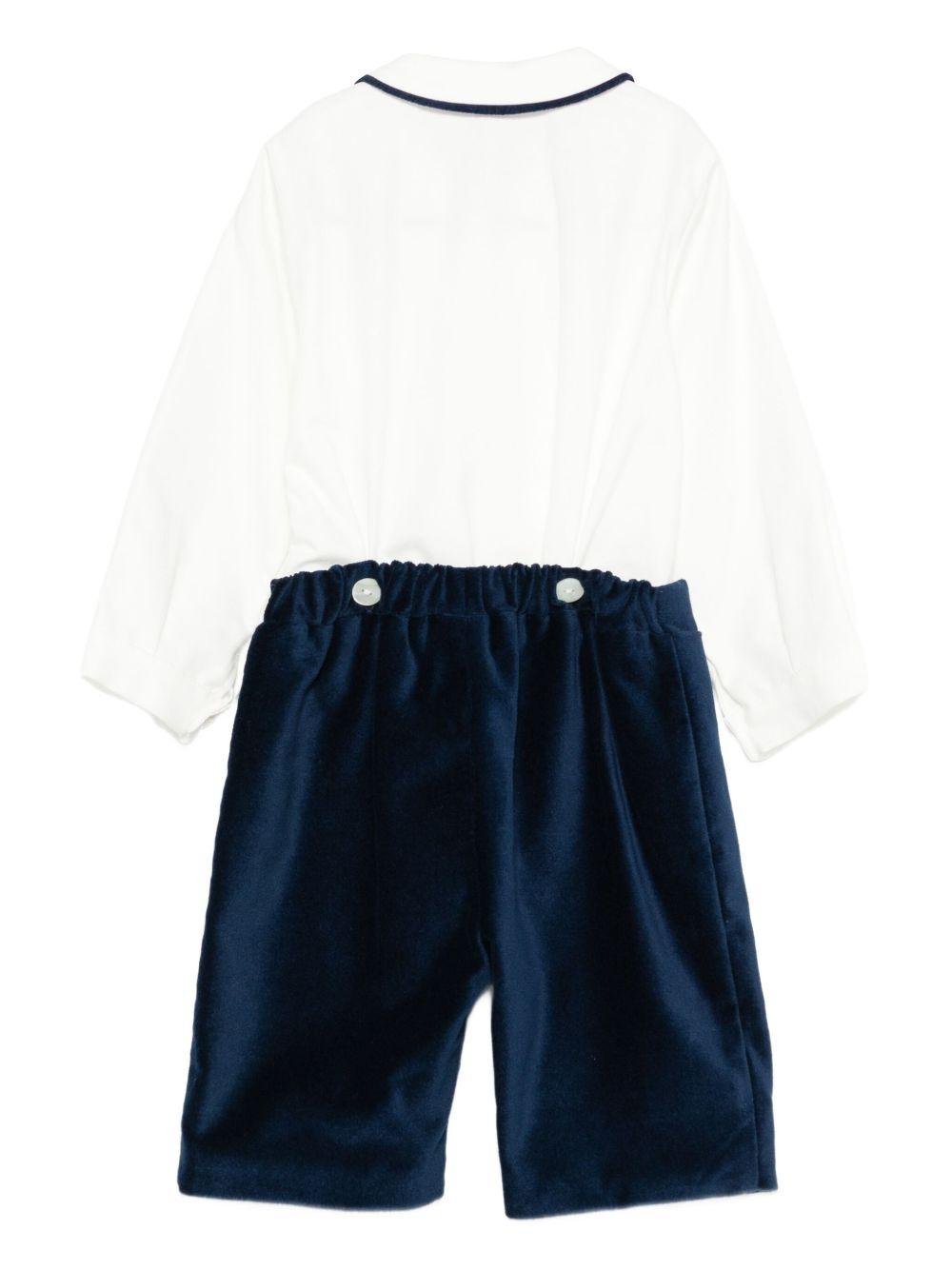 Tutina per neonato Mariella Ferrari blu con colletto classico - Rubino Kids