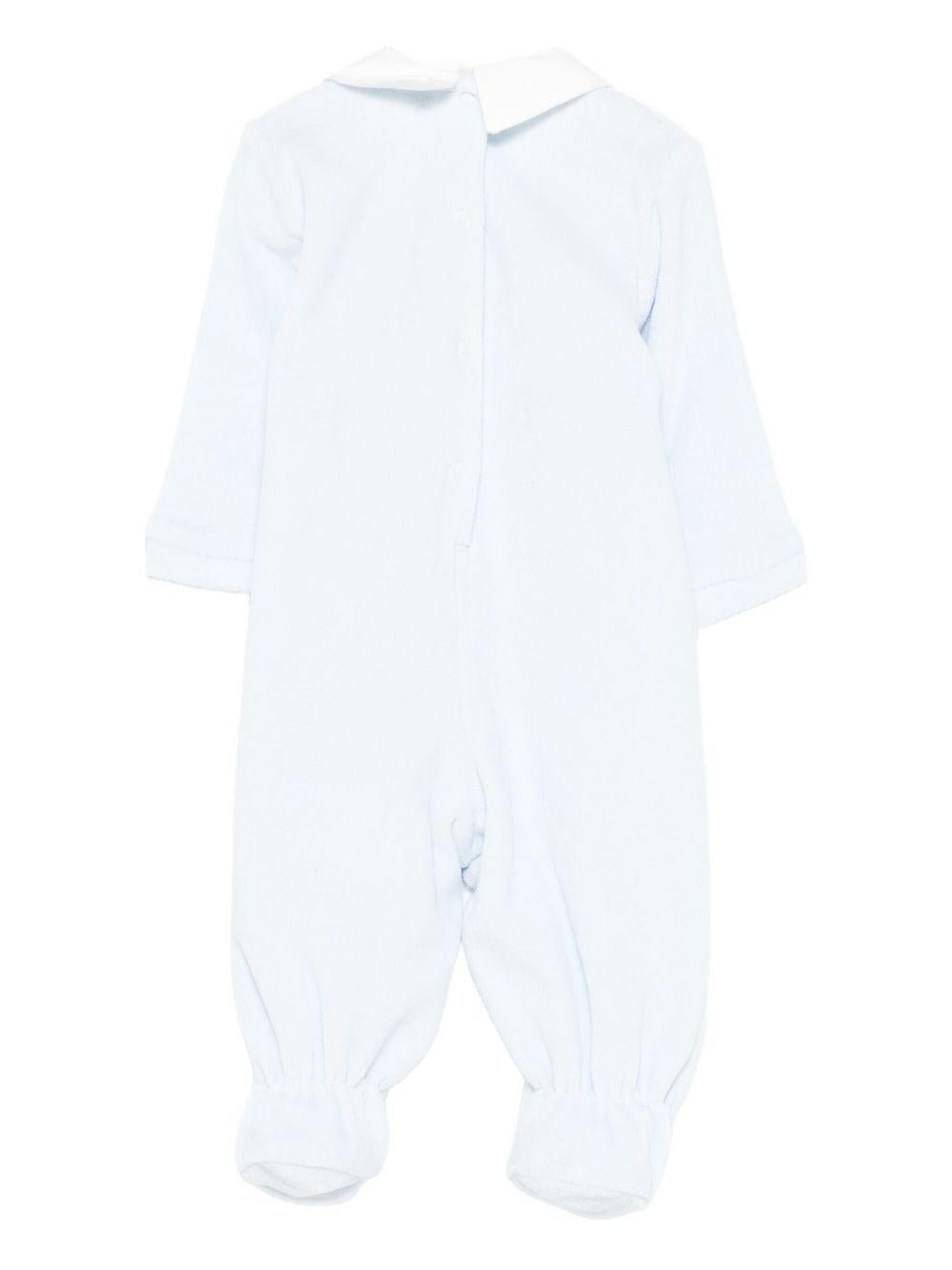 Tutina per neonato Monnalisa azzurro con ricamo orsetto - Rubino Kids