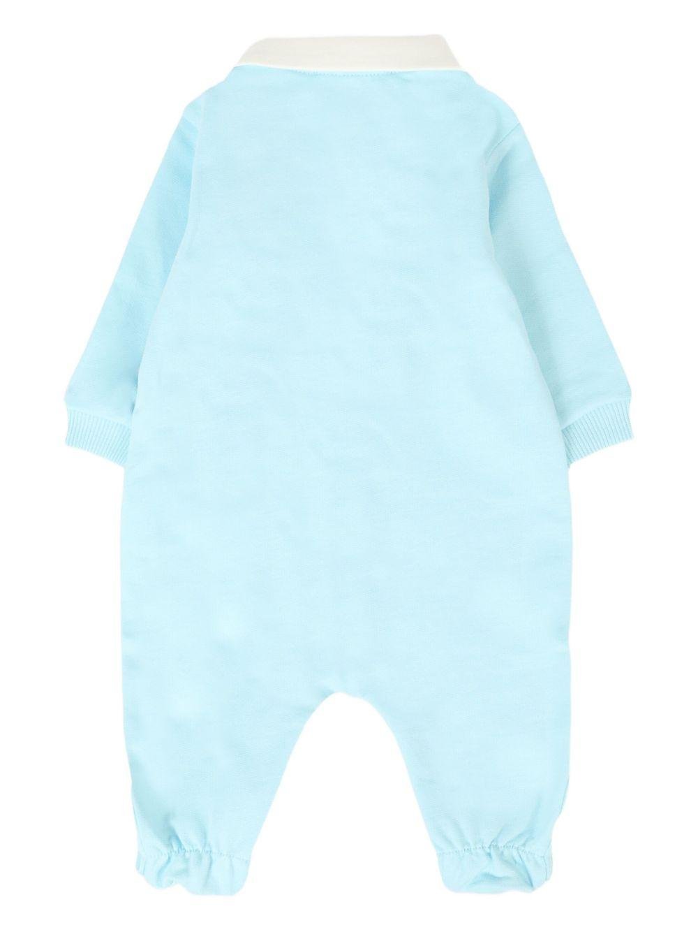 Tutina per neonato Moschino Kids azzurra con colletto alla Peter Pan - Rubino Kids