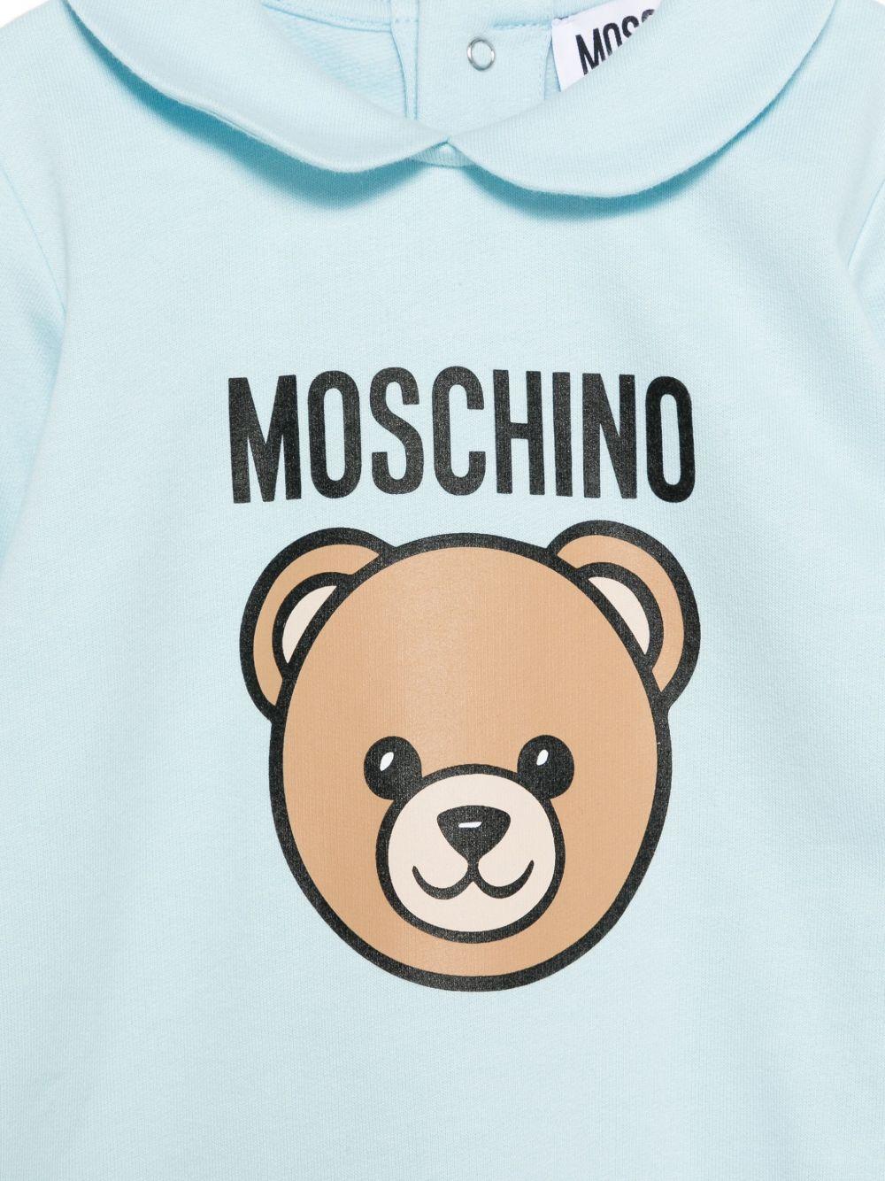 Tutina per neonato Moschino Kids azzurra con motivo Teddy Bear - Rubino Kids