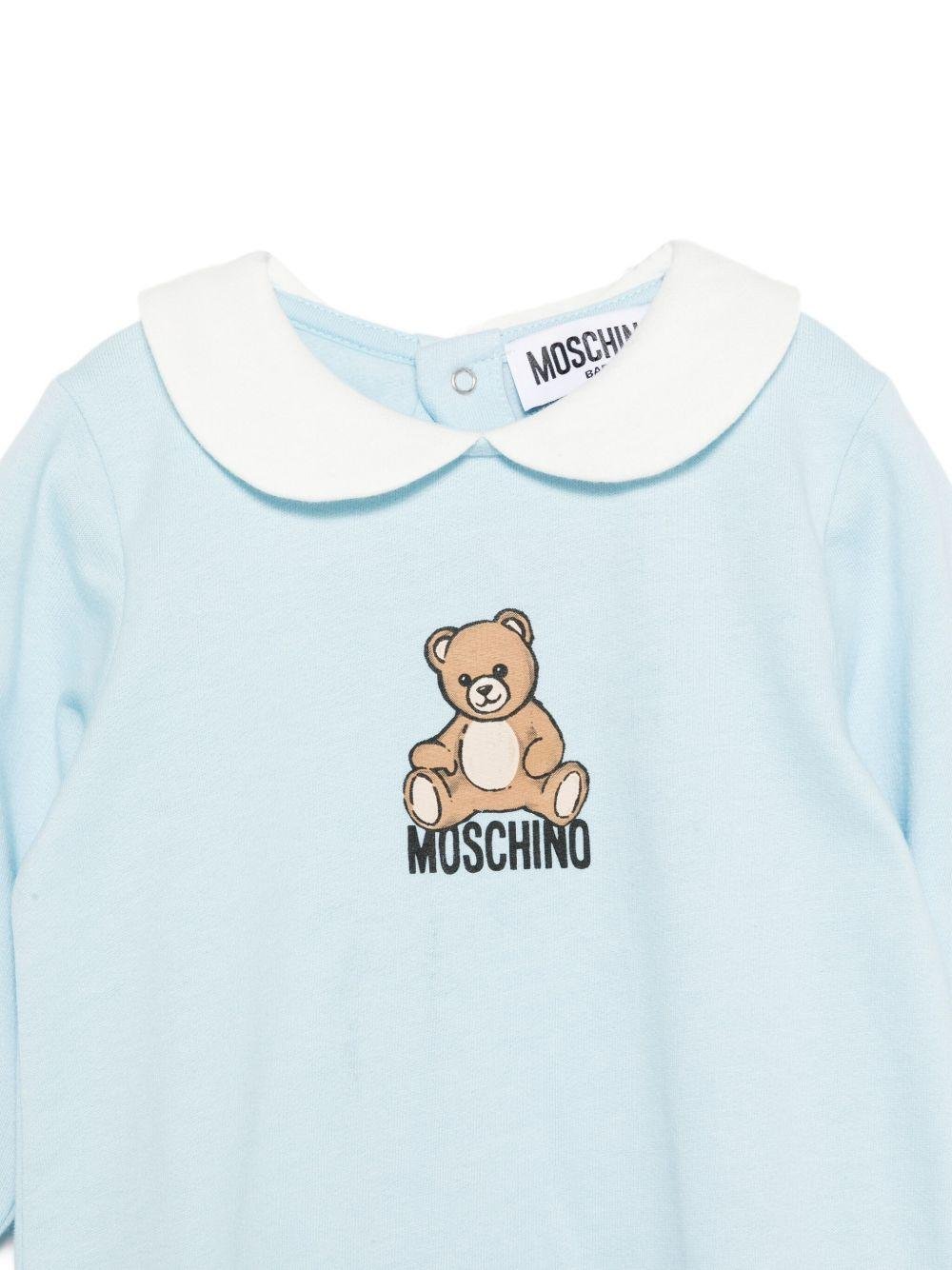 Tutina per neonato Moschino Kids azzurra con motivo Teddy Bear - Rubino Kids