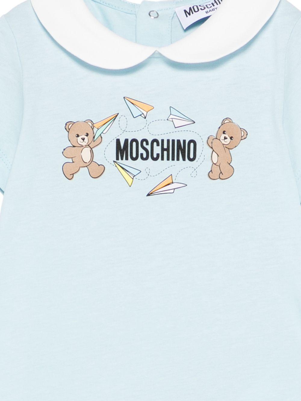 Tutina per neonato Moschino Kids azzurra con stampa Teddy Bear - Rubino Kids