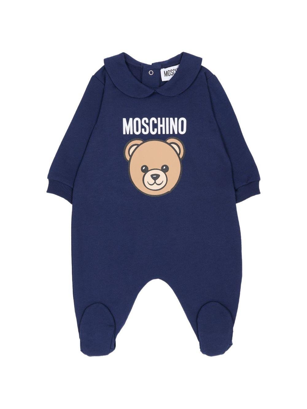 Tutina per neonato Moschino Kids blu con stampa Teddy Bear - Rubino Kids