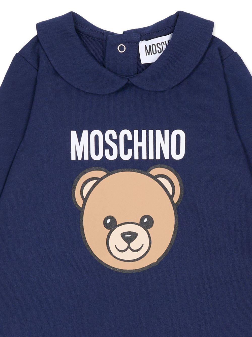 Tutina per neonato Moschino Kids blu con stampa Teddy Bear - Rubino Kids