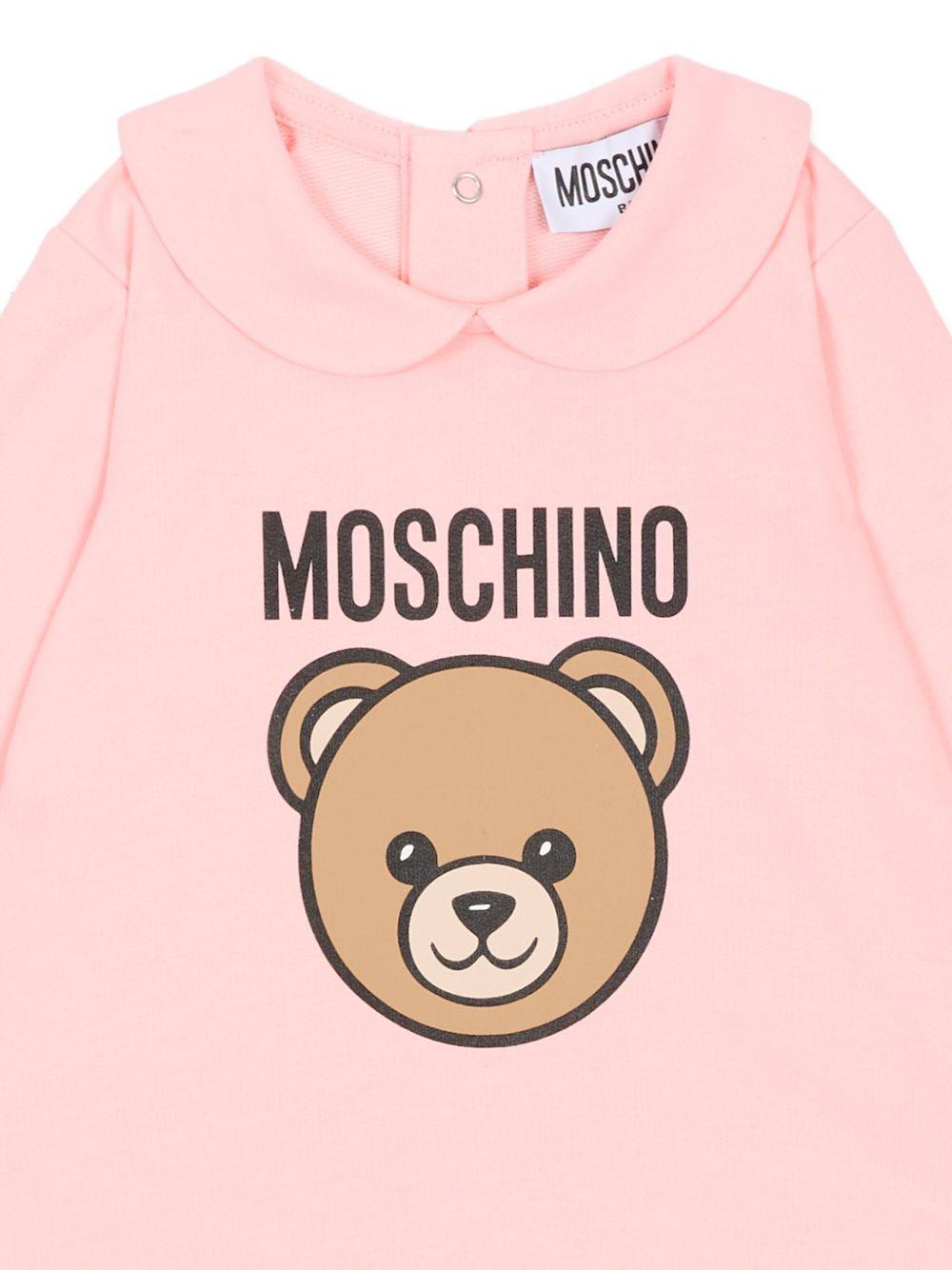 Tutina per neonato Moschino Kids rosa con stampa Teddy Bear - Rubino Kids