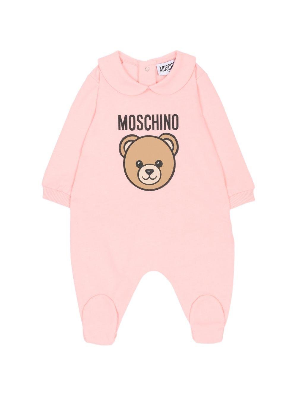 Tutina per neonato Moschino Kids rosa con stampa Teddy Bear - Rubino Kids