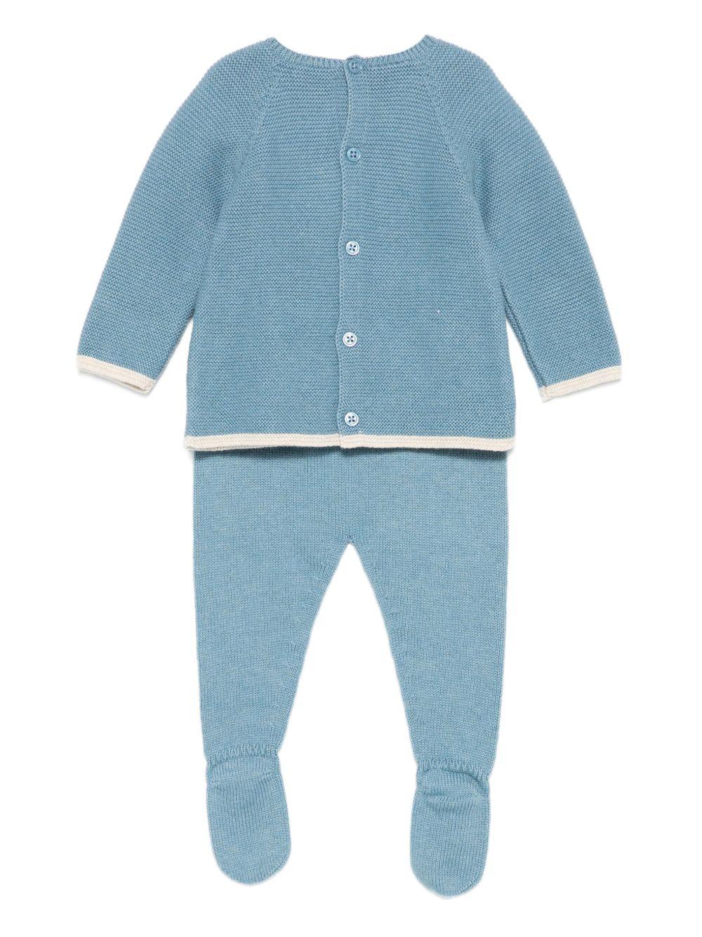 Tutina per neonato Paz Rodriguez blu con motivo testurizzato - Rubino Kids