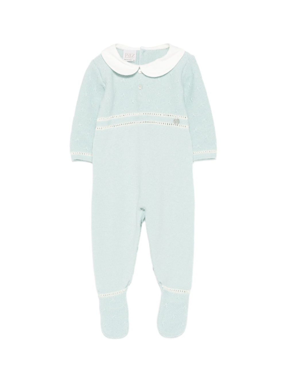 Tutina per neonato Paz Rodríguez verde con colletto alla Peter Pan - Rubino Kids