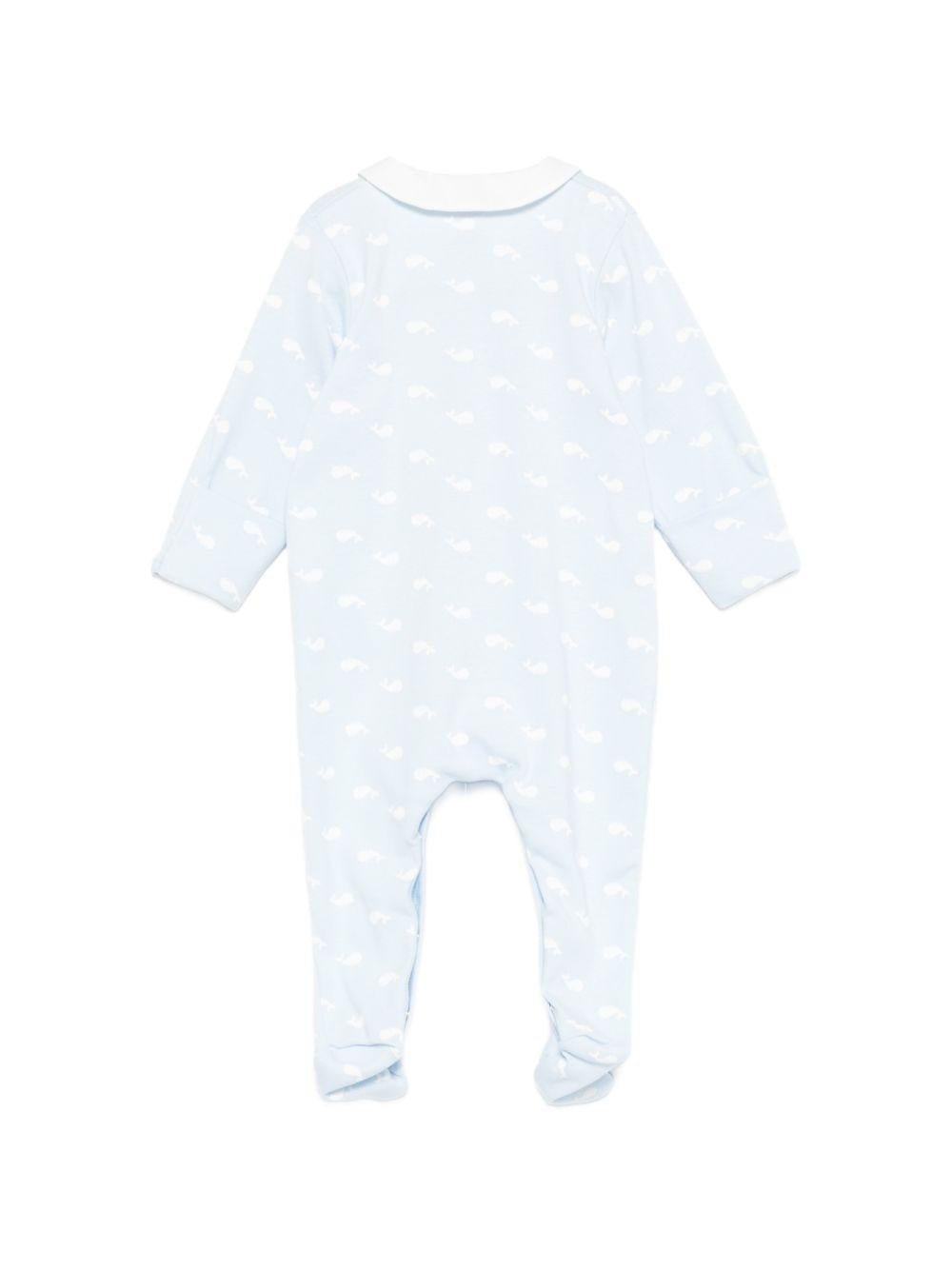 Tutina per neonato Petit Bateau azzurra con stampa balene - Rubino Kids