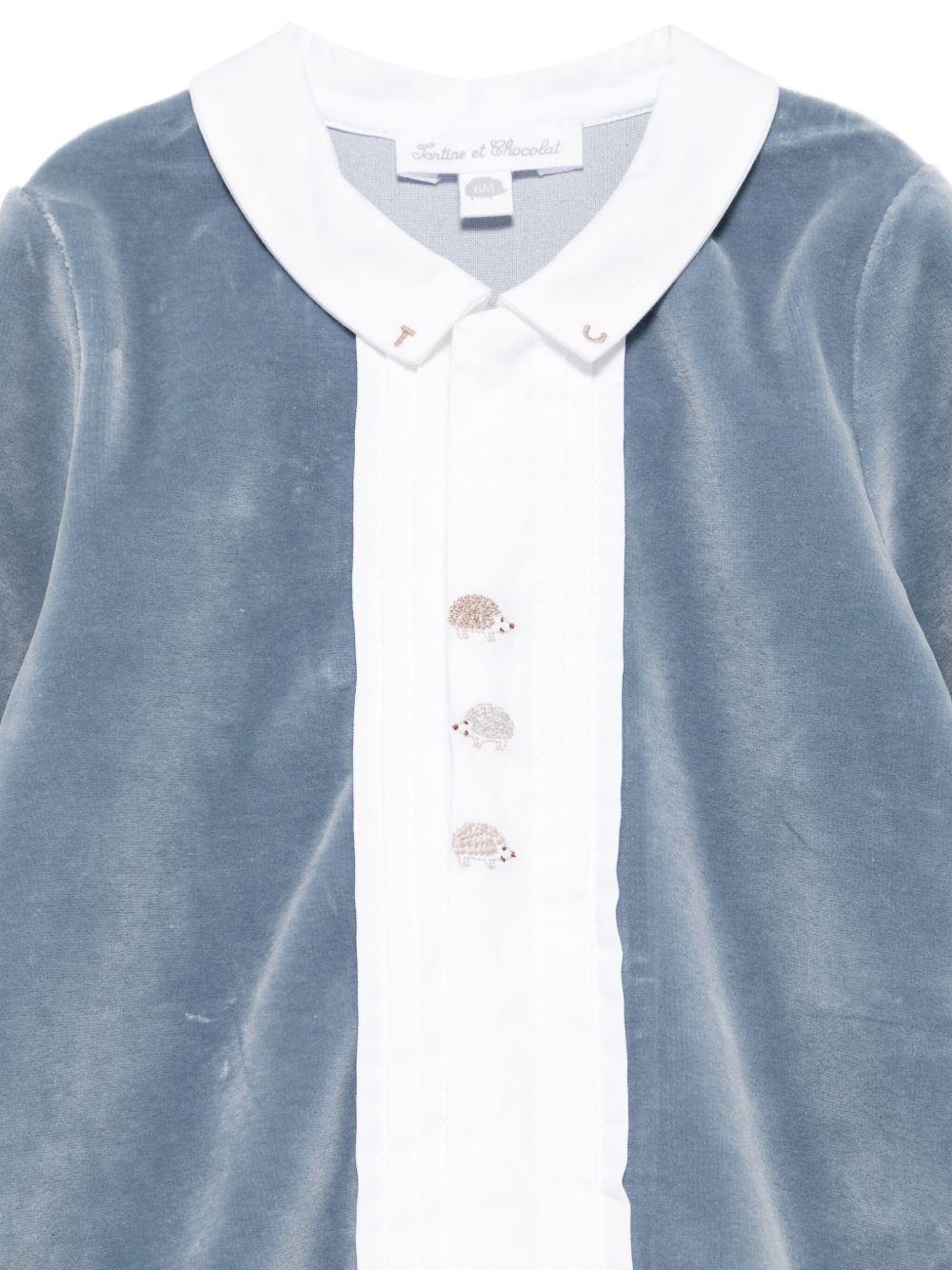 Tutina per neonato Tartine Et Chocolate bianca con ricamo a forma di riccio - Rubino Kids