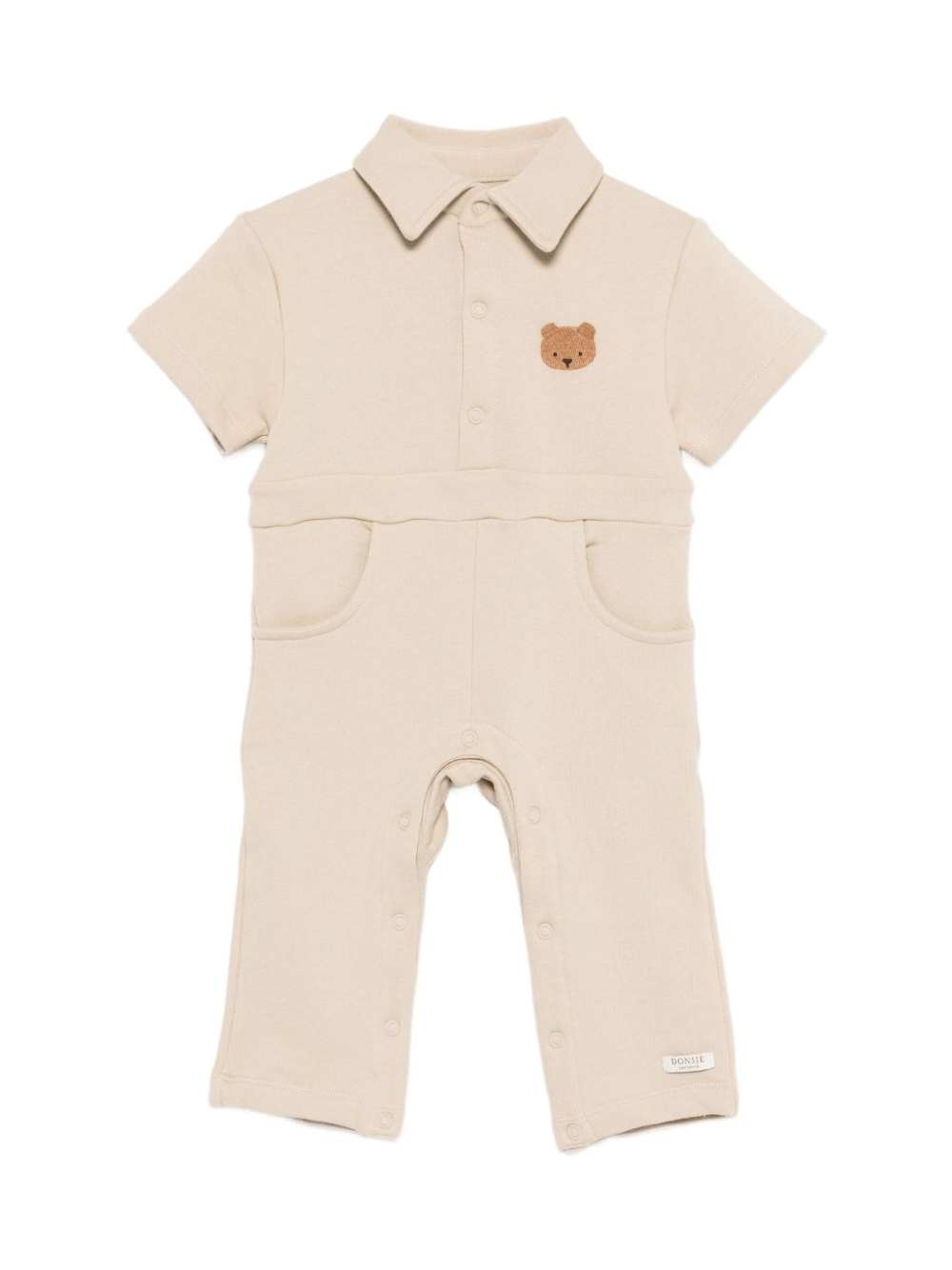 Tutina Piebe per neonati DONSJE beige con colletto polo - Rubino Kids