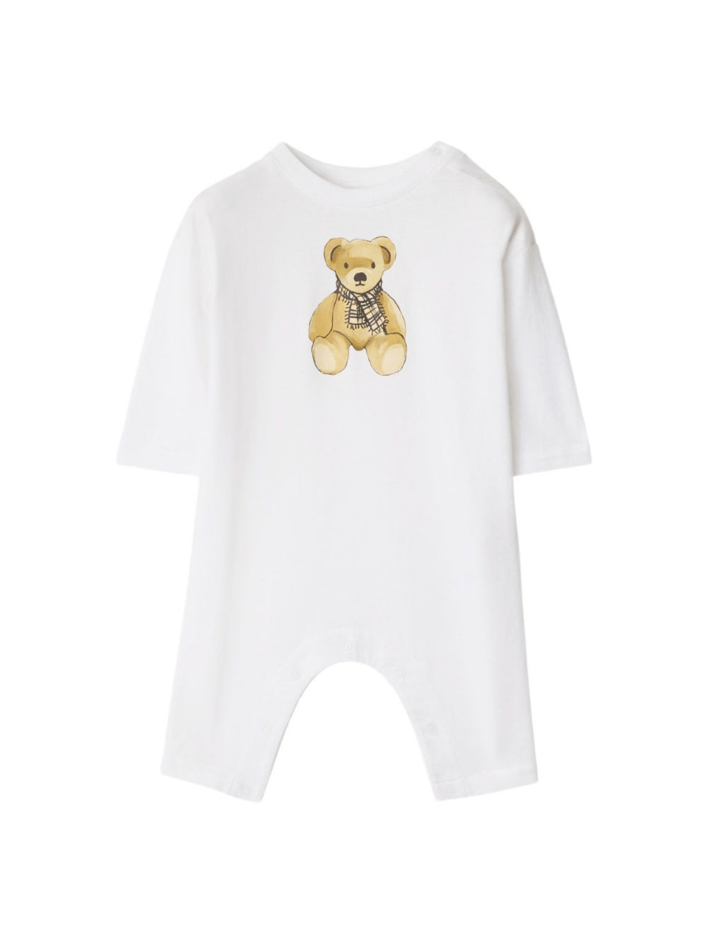 Tutina Thomas Bear per neonata Burberry Kids bianca con stampa con logo sul retro - Rubino Kids