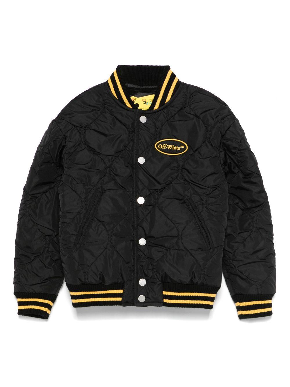 Varsity Arrow Sketch per bambino Off - White Kids nero con orlo e polsini a coste - Rubino Kids