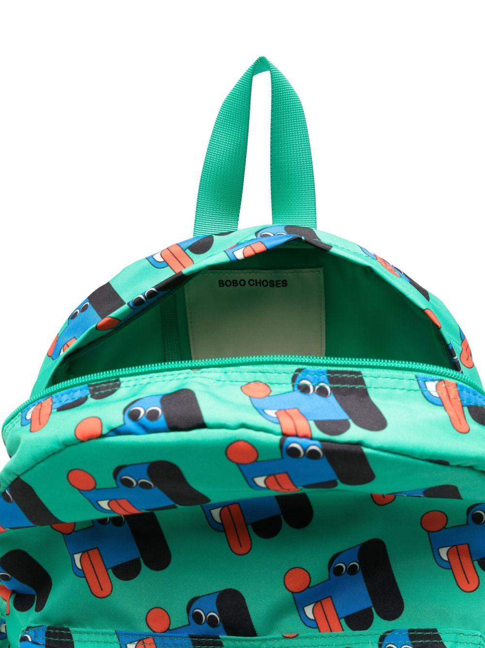 Zaino Doggy Mate per bambini Bobo Choses verde con stampa all - over - Rubino Kids