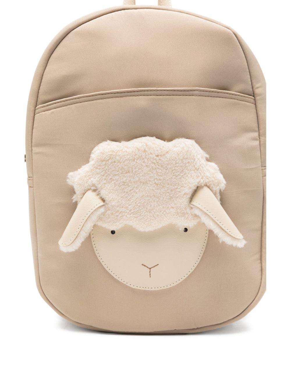 Zaino per bambina Donsje beige con applicazione muso di pecora - Rubino Kids