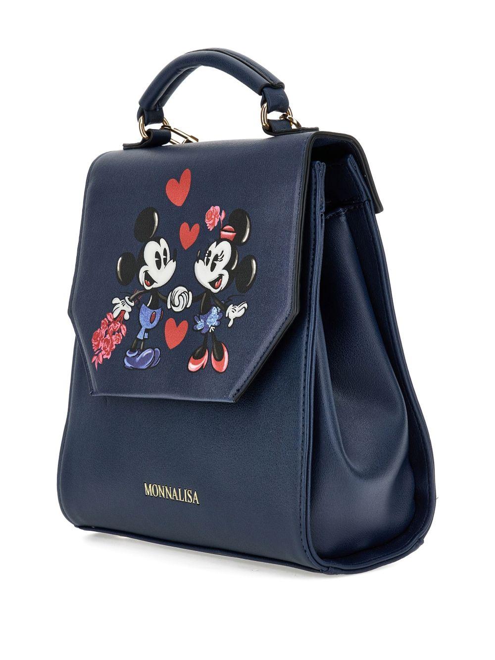 Zaino per bambina Monnalisa x Disney blu con stampa Mickey Mouse - Rubino Kids