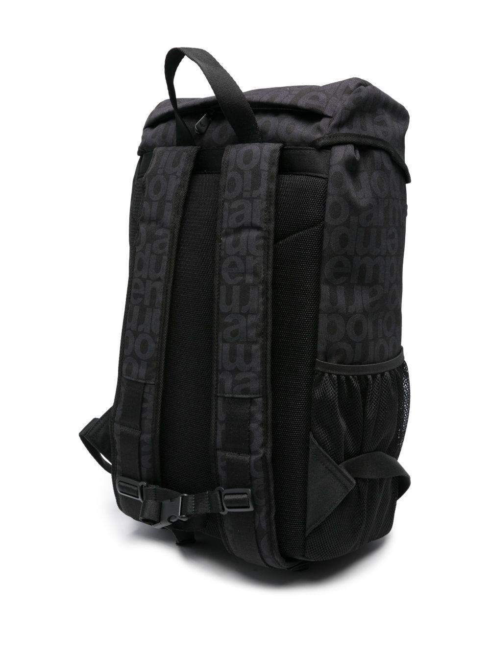 Zaino per bambini Emporio Armani Kids blu con stampa logo all - over - Rubino Kids