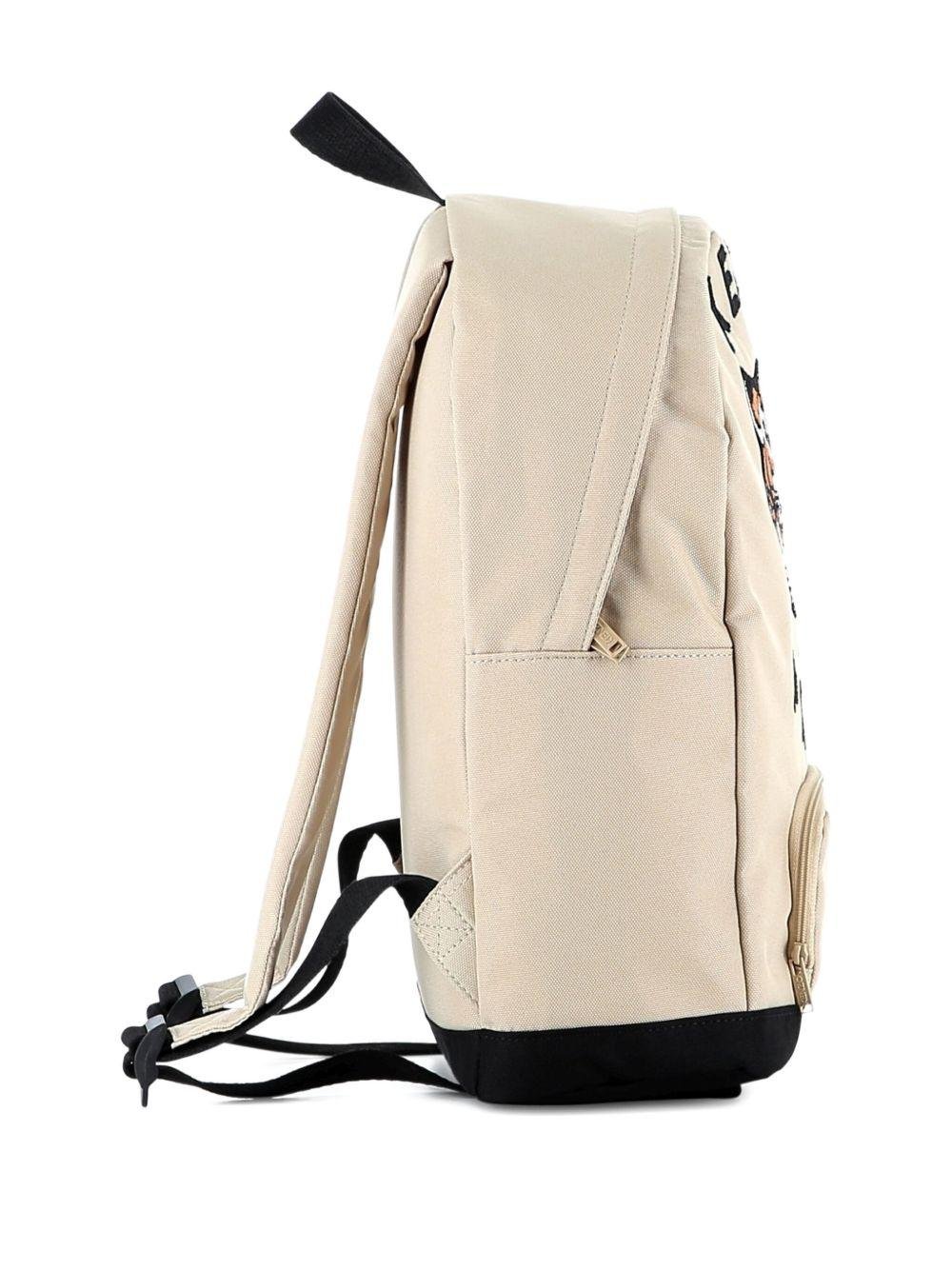 Zaino per bambini Kenzo Kids beige con ricamo con logo - Rubino Kids