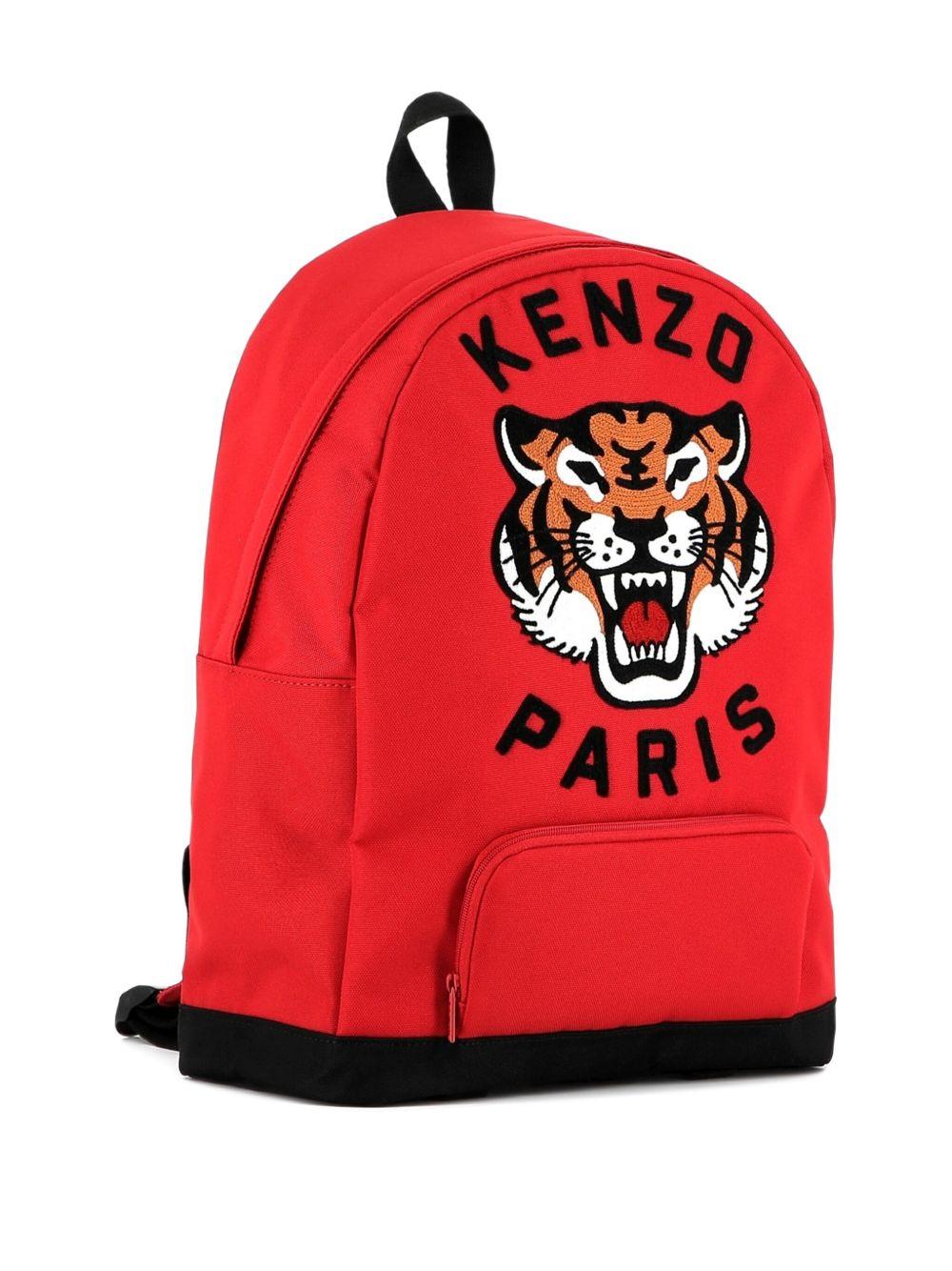 Zaino per bambini Kenzo Kids rosso con ricamo Tiger - Rubino Kids