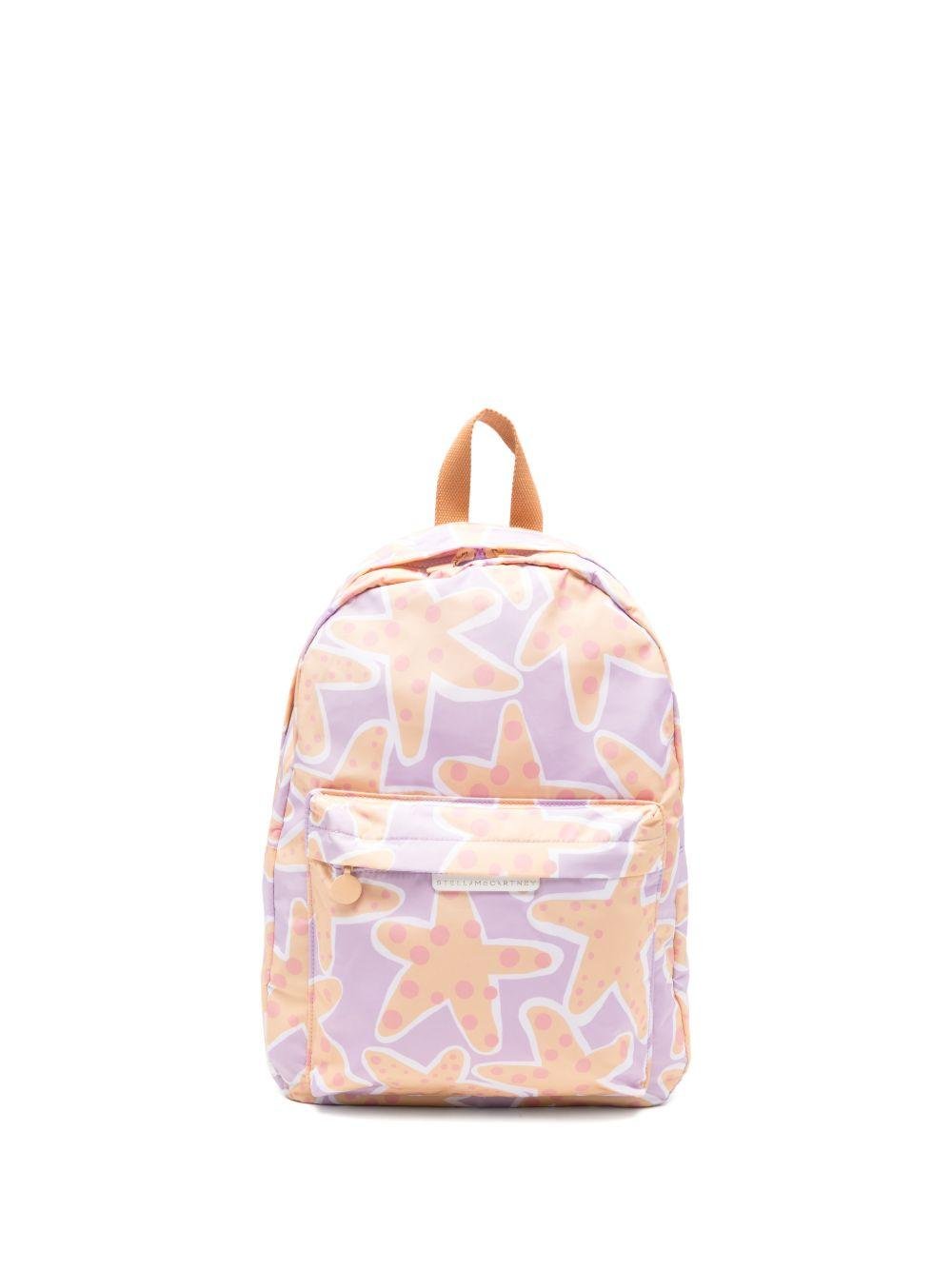 Zaino stampa all - over per bambina Stella McCartney Kids viola con stelle - Rubino Kids