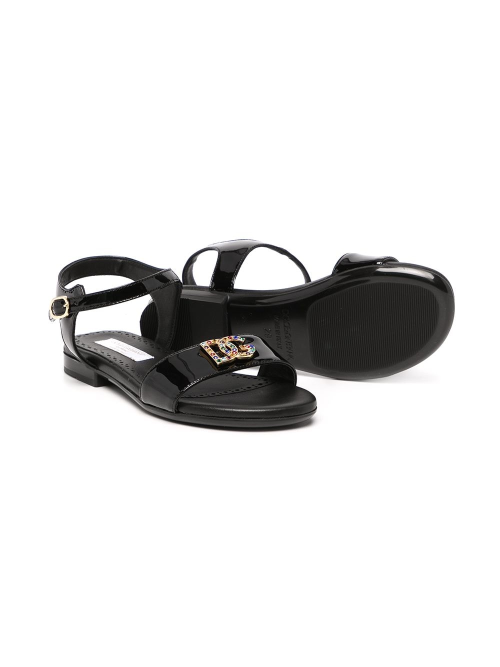 Sandals with logo plaque