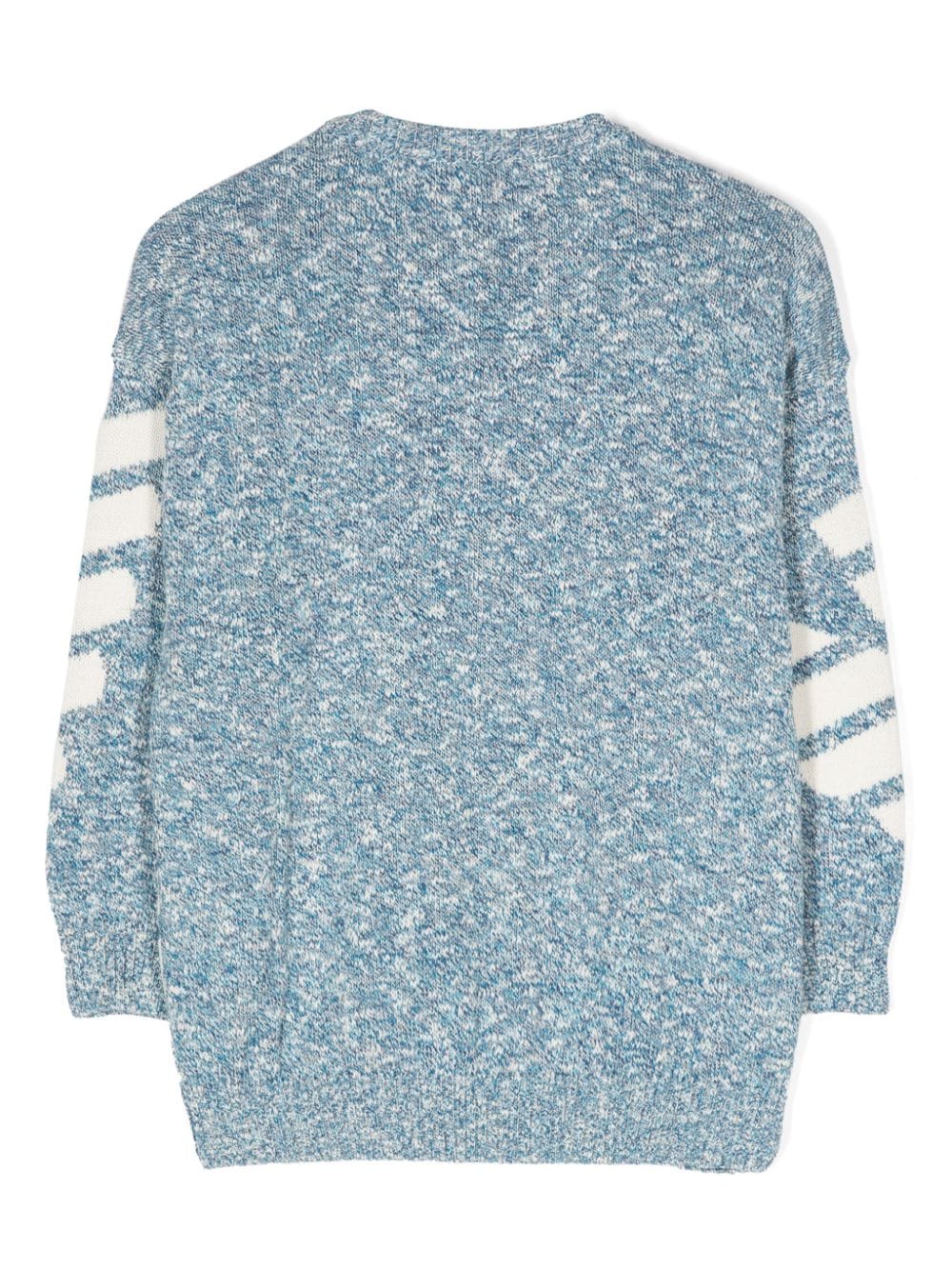 Intarsia knit logo sweater