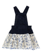Abiti per bambina Monnalisa blu con gonna a fiori - Rubino Kids