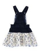 Abiti per bambina Monnalisa blu con gonna a fiori - Rubino Kids