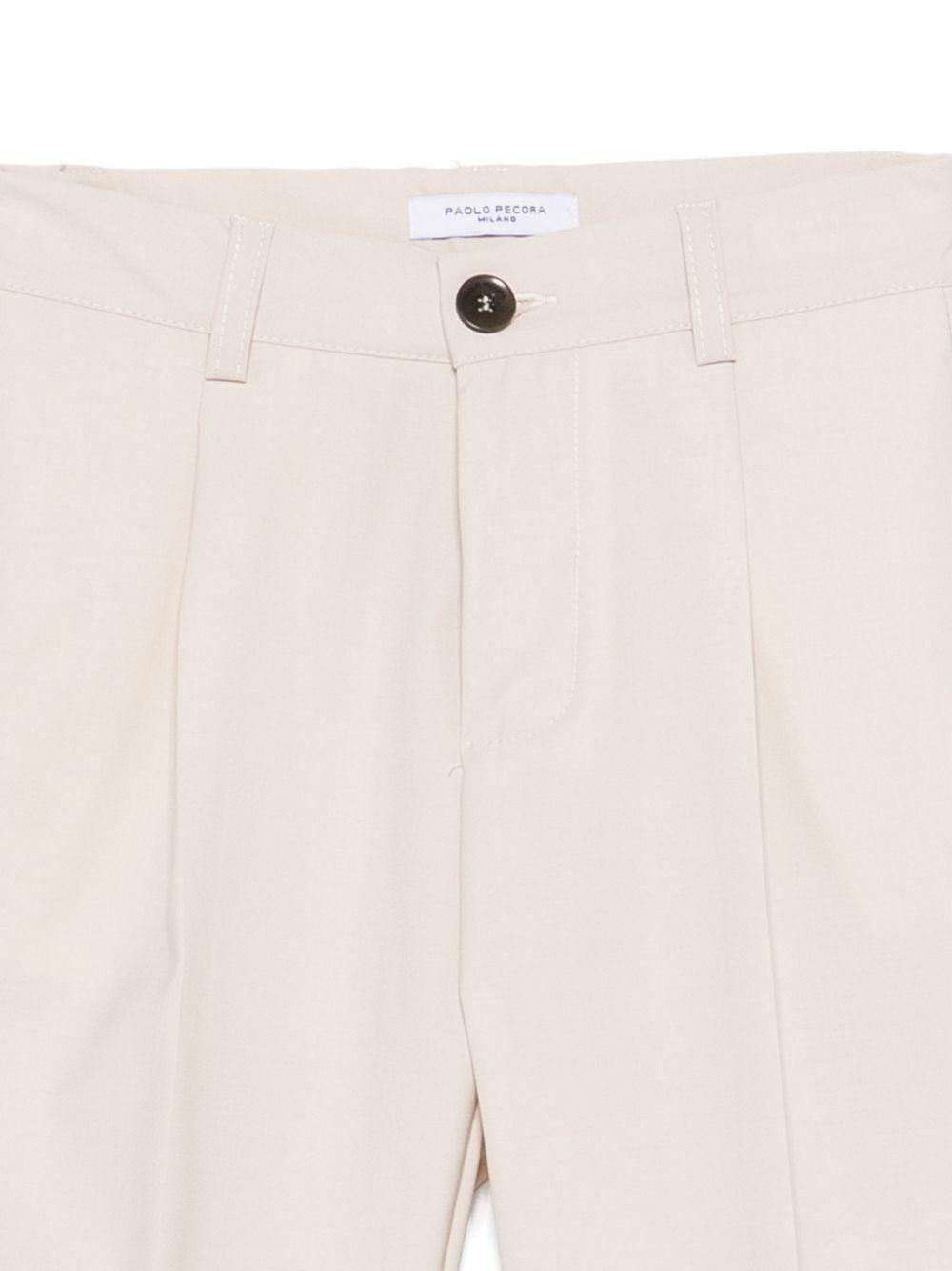 Abito a doppiopetto per bambino Paolo Pecora Kids beige con revers a lancia - Rubino Kids