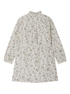 Abito a fiori per bambina Bonpoint Tiphany bianco con arricciature sullo scollo - Rubino Kids