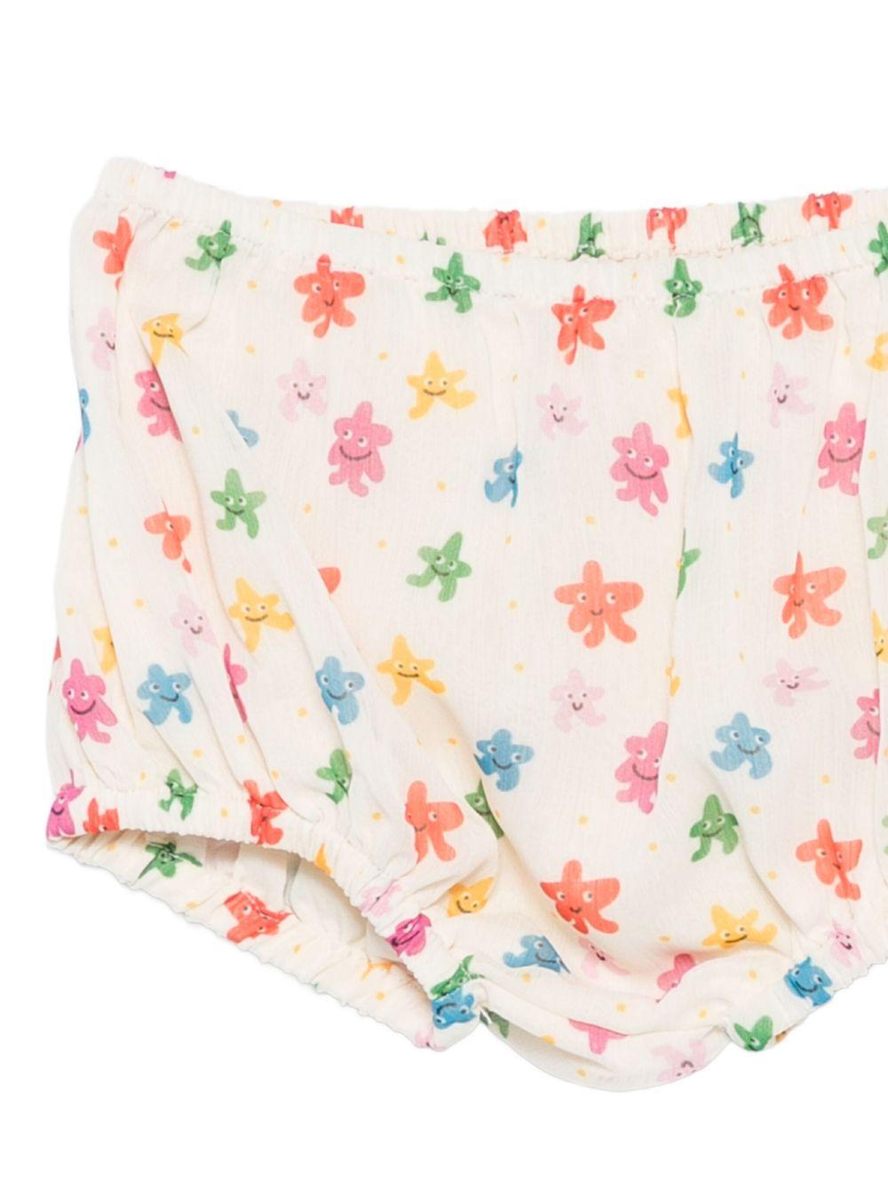 Abito a fiori per neonata Stella McCartney Kids multicolor con pantaloncini abbinati - Rubino Kids