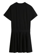 Abito a maniche corte per bambina Dkny Kids nero con logo - Rubino Kids