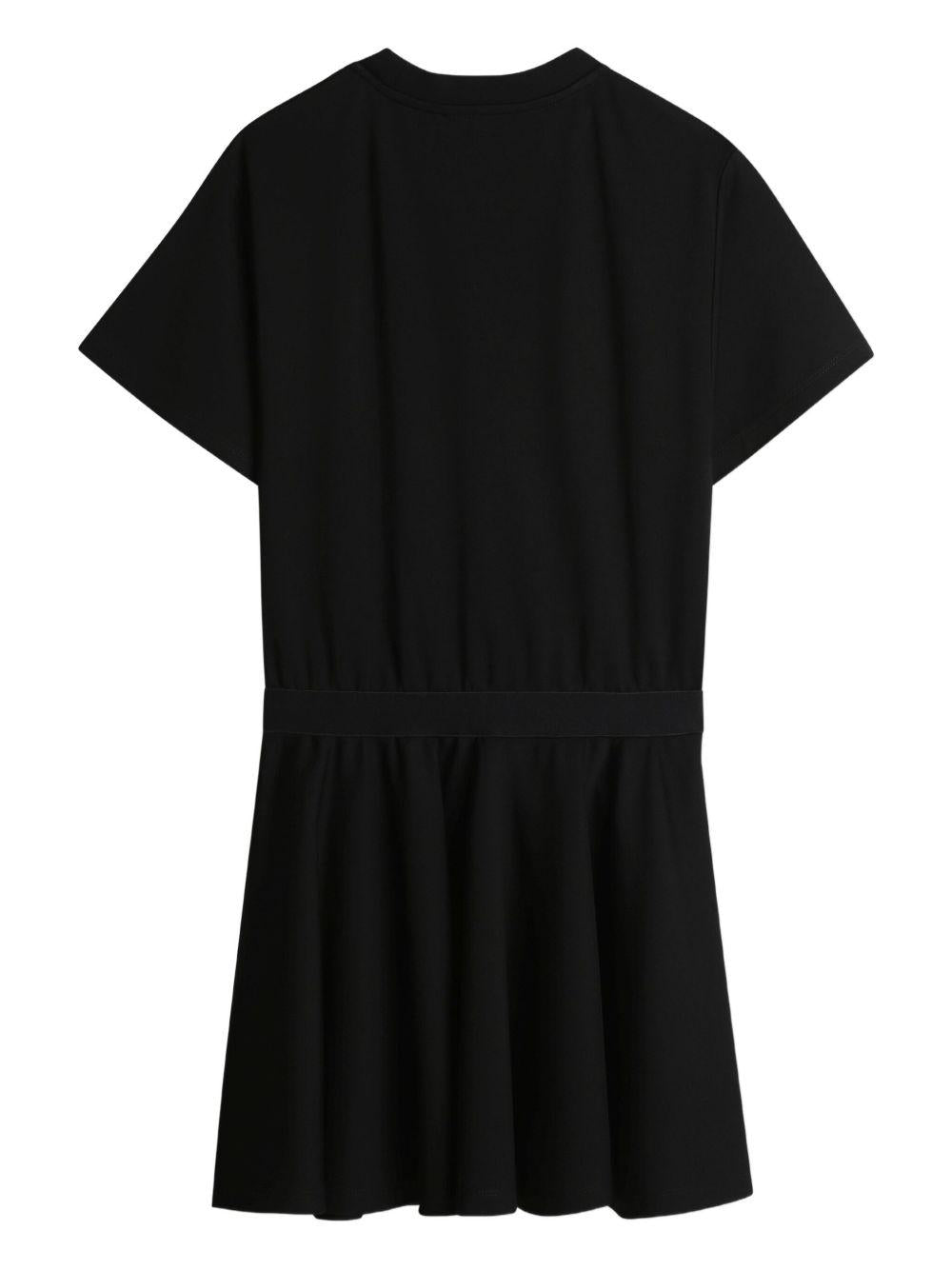 Abito a maniche corte per bambina Dkny Kids nero con logo - Rubino Kids