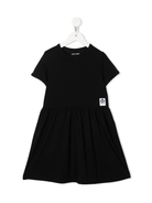 Abito a maniche corte per bambina Mini Rodini nero con girocollo - Rubino Kids