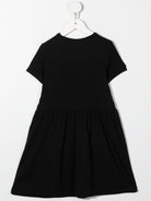 Abito a maniche corte per bambina Mini Rodini nero con girocollo - Rubino Kids