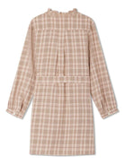 Abito a quadri per bambina Bonpoint marrone con orlo dritto - Rubino Kids