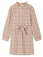 Abito a quadri per bambina Bonpoint marrone con orlo dritto - Rubino Kids