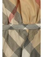 Abito a quadri per neonata Burberry Kids beige con scollo rotondo - Rubino Kids