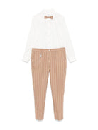 Abito a righe (set di tre) comfort per bambino Colorichiari marrone con passanti per cintura - Rubino Kids