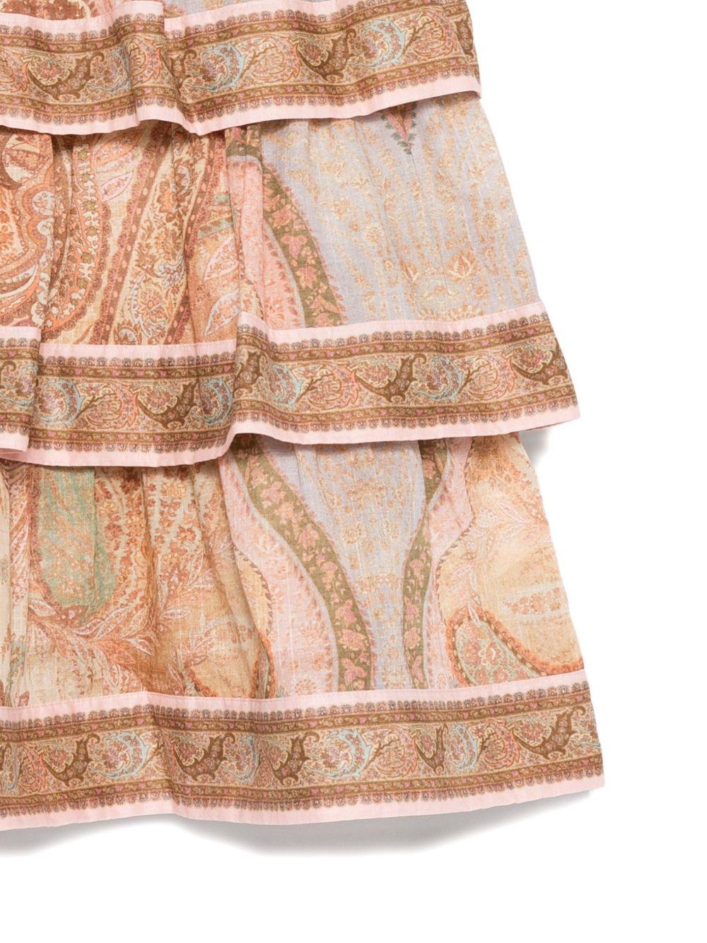 Abito Awaken per bambina Zimmermann Kids beige con balze - Rubino Kids